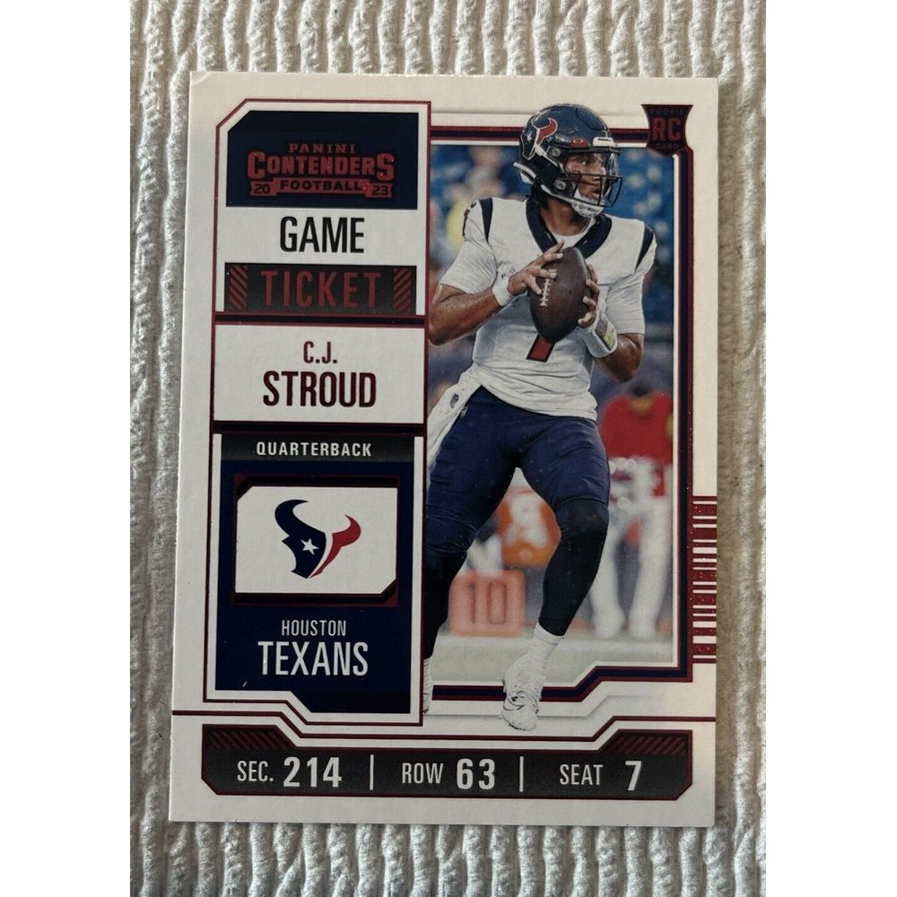 2023 Panini Contenders RC Red Foil Game Ticket CJ Stroud #40 Houston Texans JS1
